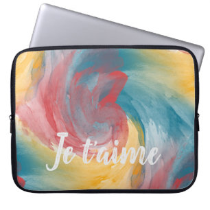 Tie-Dye Bold Colours Painterly Watercolor in Love Laptop Sleeve