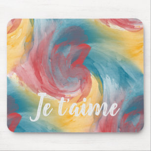 Tie-Dye Bold Colours Painterly Watercolor in Love Mouse Pad