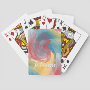 Tie-Dye Bold Colours Painterly Watercolor in Love Playing Cards