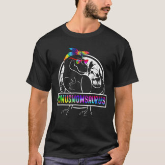 Tie Dye Bonusmomsaurus Bonus Mom Dinosaur Rex Moth T-Shirt