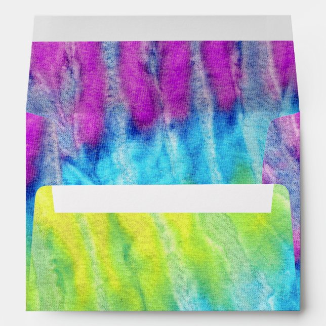 Tie Dye Bright Purple Shirt Texture Return Address Envelope (Back (Bottom))