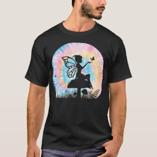 Tie Dye Butterfly Magical Fairy on Forest Mushroom T-Shirt