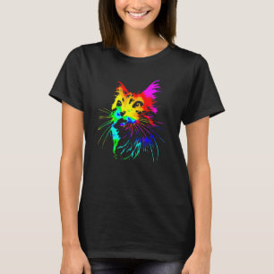 Tie Dye Ca  Colorful Tye Dye Kitten T-Shirt