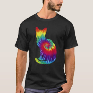 Tie Dye Ca Colourful Tye Dye Kitten T-Shirt