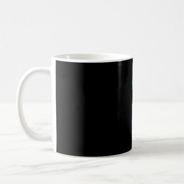 Tie Dye Cat _ Colourful Tye Dye Kitten Coffee Mug (Left)