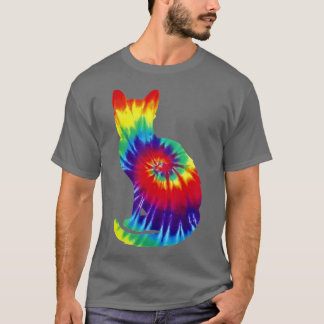 Tie Dye Cat   Colourful Tye Dye Kitten  T-Shirt