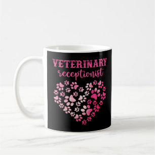 Tie Dye Cat Dog Paw Print Veterinary receptionist Coffee Mug