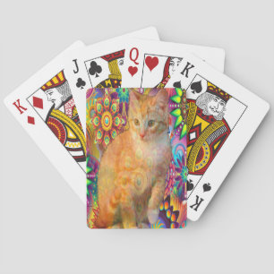 Tie Dye Cat Playing Cards