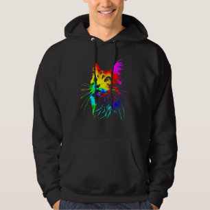 Tie Dye Cat Splash Art Hoodie