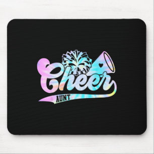 Tie Dye Cheer Aunt Cheerleading For Cheerleader Sq Mouse Pad