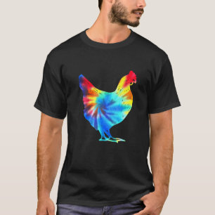 Tie Dye Chicken Farmer Hippie Costume T-Shirt