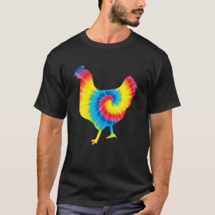 Tie Dye Chicken Rainbow Print Hen Fowl Hippie Peac T-Shirt