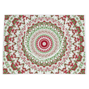 Tie Dye Christmas Mandala Large Gift Bag