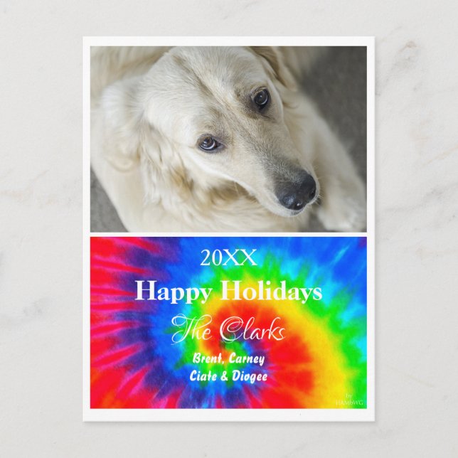 Tie Dye Christmas Photo Postcard - HAMbWG (Front)