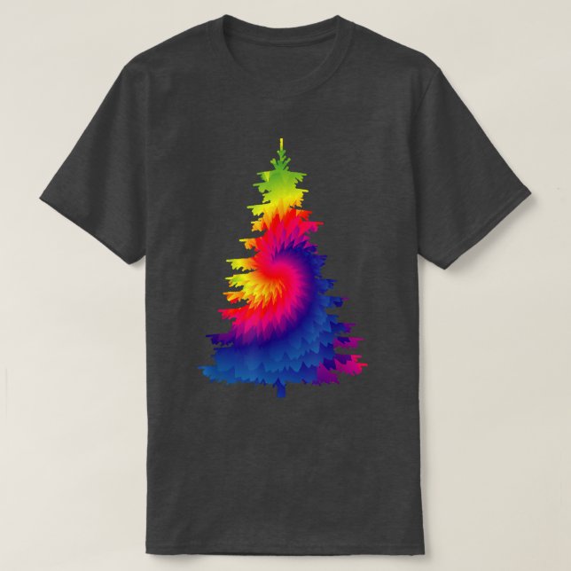 Tie Dye Christmas Tree  T-Shirt (Design Front)