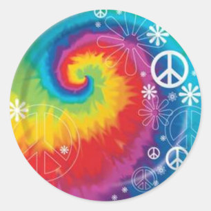 tie dye classic round sticker