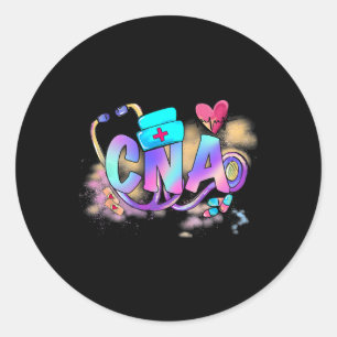 Tie Dye Cna Cute Nurse Day Cna Rn Nurse Week Gifts Classic Round Sticker