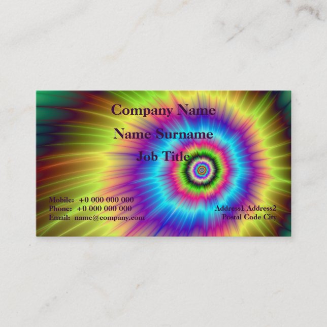 Tie-dye Colour Explosion Business Card (Front)