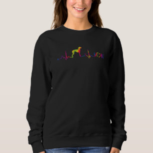 Tie Dye Colourful Italian Greyhound Heartbeat Ekg Sweatshirt
