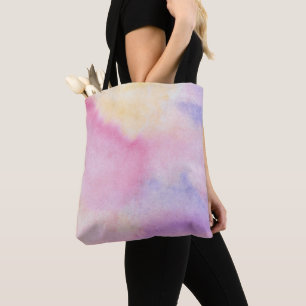 Tie dye colourful pink blue tote bag