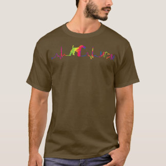 Tie Dye Colourful Smooth Fo Terrier Heartbeat EKG  T-Shirt