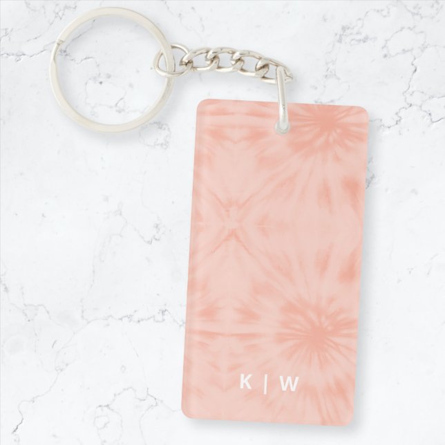 Tie Dye | Coral Pink Modern Pastel Key Ring (Creator Uploaded)