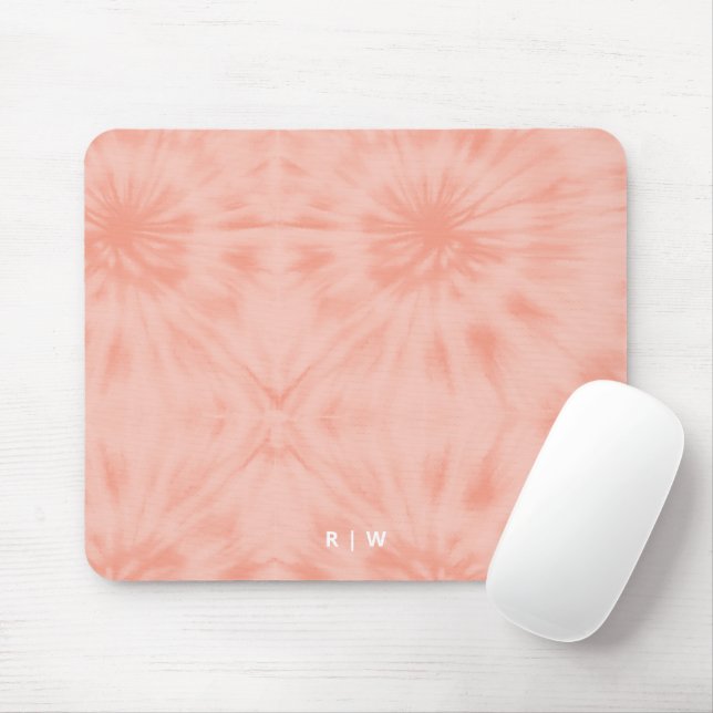Tie Dye | Coral Pink Modern Pastel Mouse Pad (With Mouse)