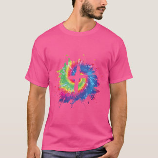 Tie Dye Cross God Jesus Faith Hippie Christian Men T-Shirt