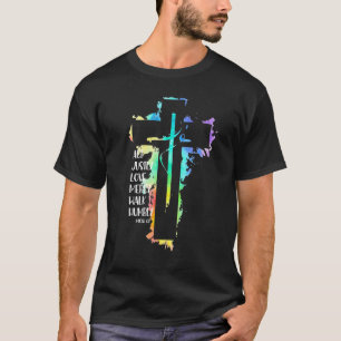 Tie Dye Cross Micah 68 Act Justly Bible Scripture T-Shirt