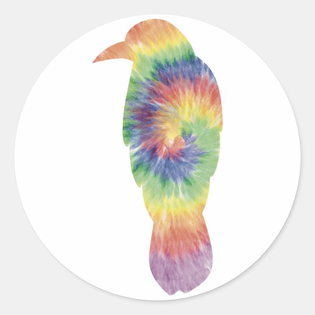 Tie Dye Crow Sticker (Front)