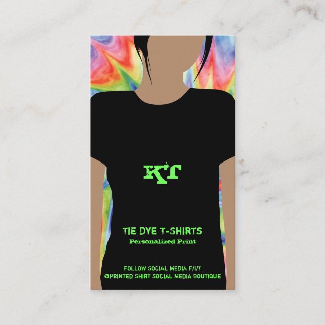 Tie Dye Cut All Over Heat Transfer Vinyl Business Card (Front)