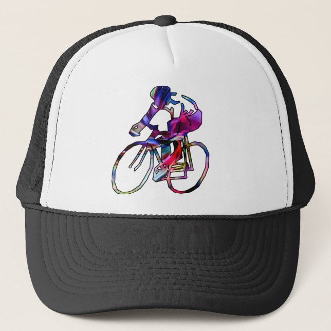 Tie Dye Cyclist Trucker Hat (Front)