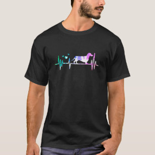 Tie Dye Dachshund Dog Dog Hippie Heartbeat T-Shirt