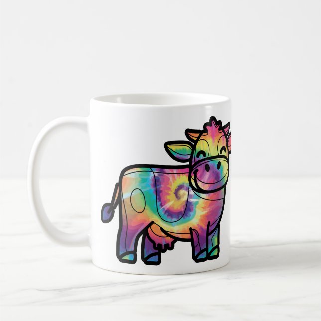 Tie Dye Dairy Cow Coffee Mug (Left)