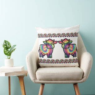 Tie Dye Dairy Cow Cushion