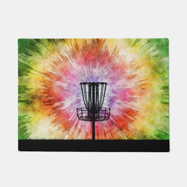 Tie Dye Disc Golf Basket Doormat (Front)