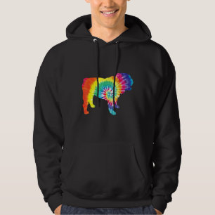 Tie Dye Dog Hippie English Bulldog Retro Puppy Hoodie