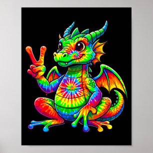 Tie-dye Dragon Peace Sign Hipe