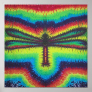 Tie Dye Dragonfly Poster
