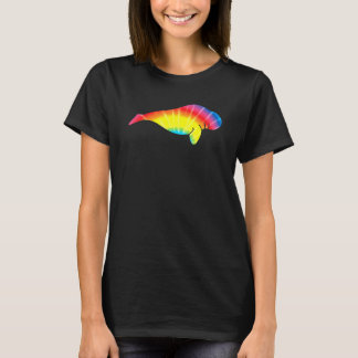 Tie Dye Dugong Rainbow Print Manatee Hippie Peace T-Shirt