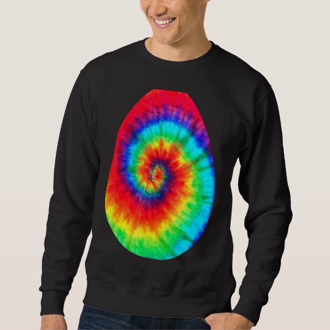 Tie Dye Easter Eggs Basket Bunny Happy Easter Day  Sweatshirt (Front)