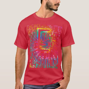 Tie Dye Easter Typography Christian Holiday Happy  T-Shirt