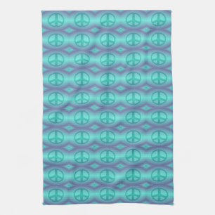 Tie Dye Effect Peace Sign Tea Towel