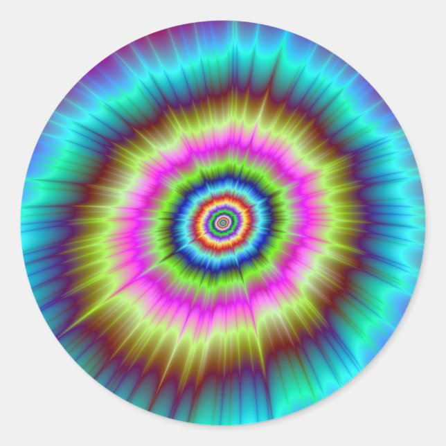 Tie Dye Explosion Classic Round Sticker (Front)