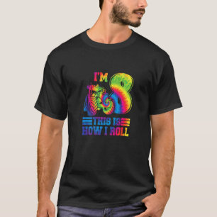 Tie Dye Farm Tractor I'm 8th Birthday Party 8 Year T-Shirt