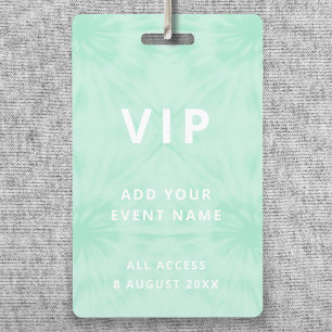 Tie Dye Festival Concert Mint Green VIP Event ID Badge