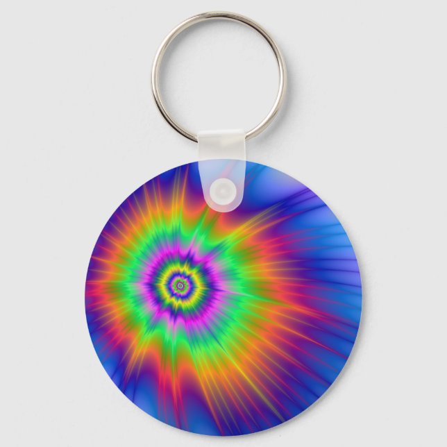 Tie Dye Fireball Key Ring (Front)