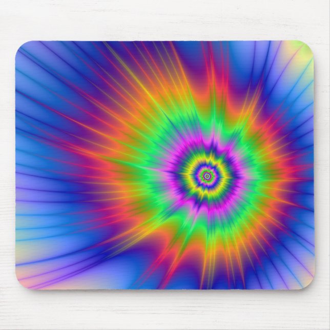 Tie Dye Fireball Mouse Pad (Front)