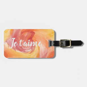 Tie-Dye Flame Red Orange Painterly Love Watercolor Luggage Tag