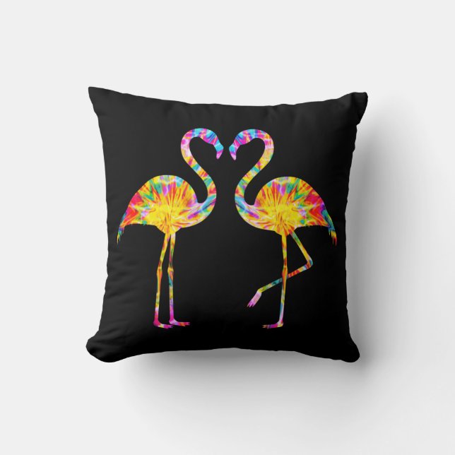 TIE DYE FLAMINGO CUSHION (Front)